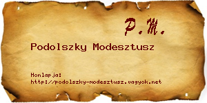 Podolszky Modesztusz névjegykártya